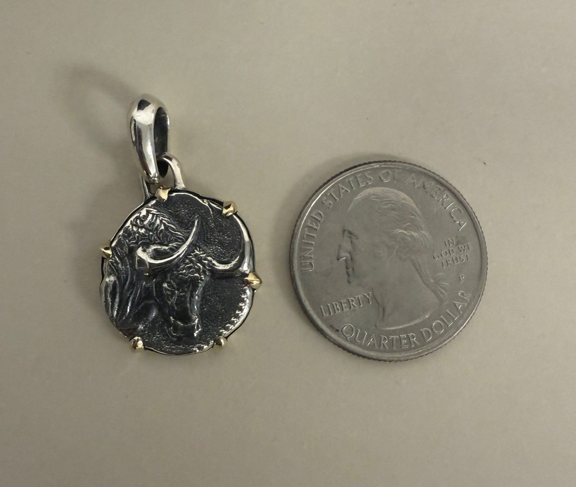 David Yurman Taurus Sterling Silver/18K Gold Pendant Size ONE SIZE - 6 Thumbnail