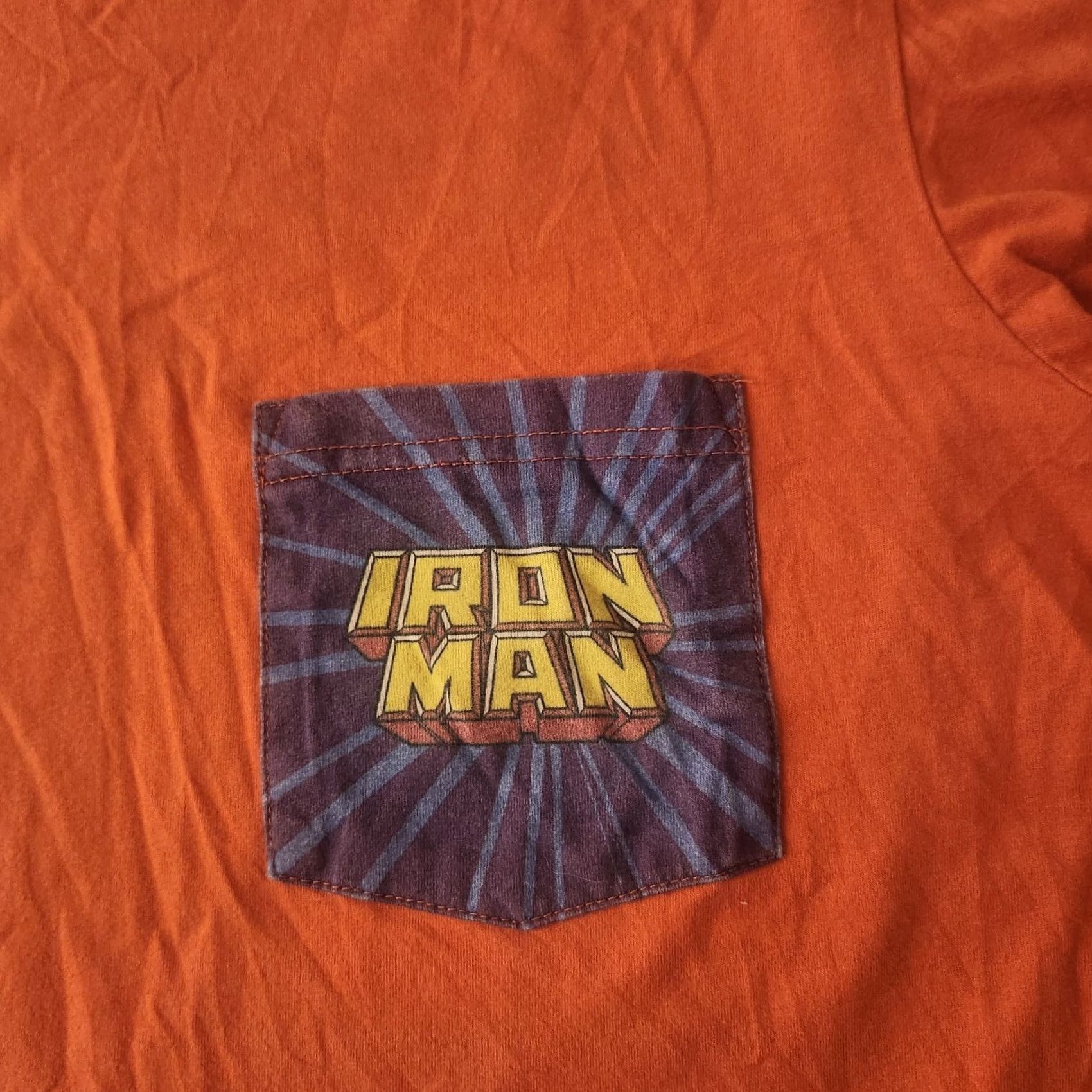 Vintage Marvel Iron Man T Shirt Mens Medium Orange Graphic Pocket Back Print Size US M / EU 48-50 / 2 - 6 Thumbnail
