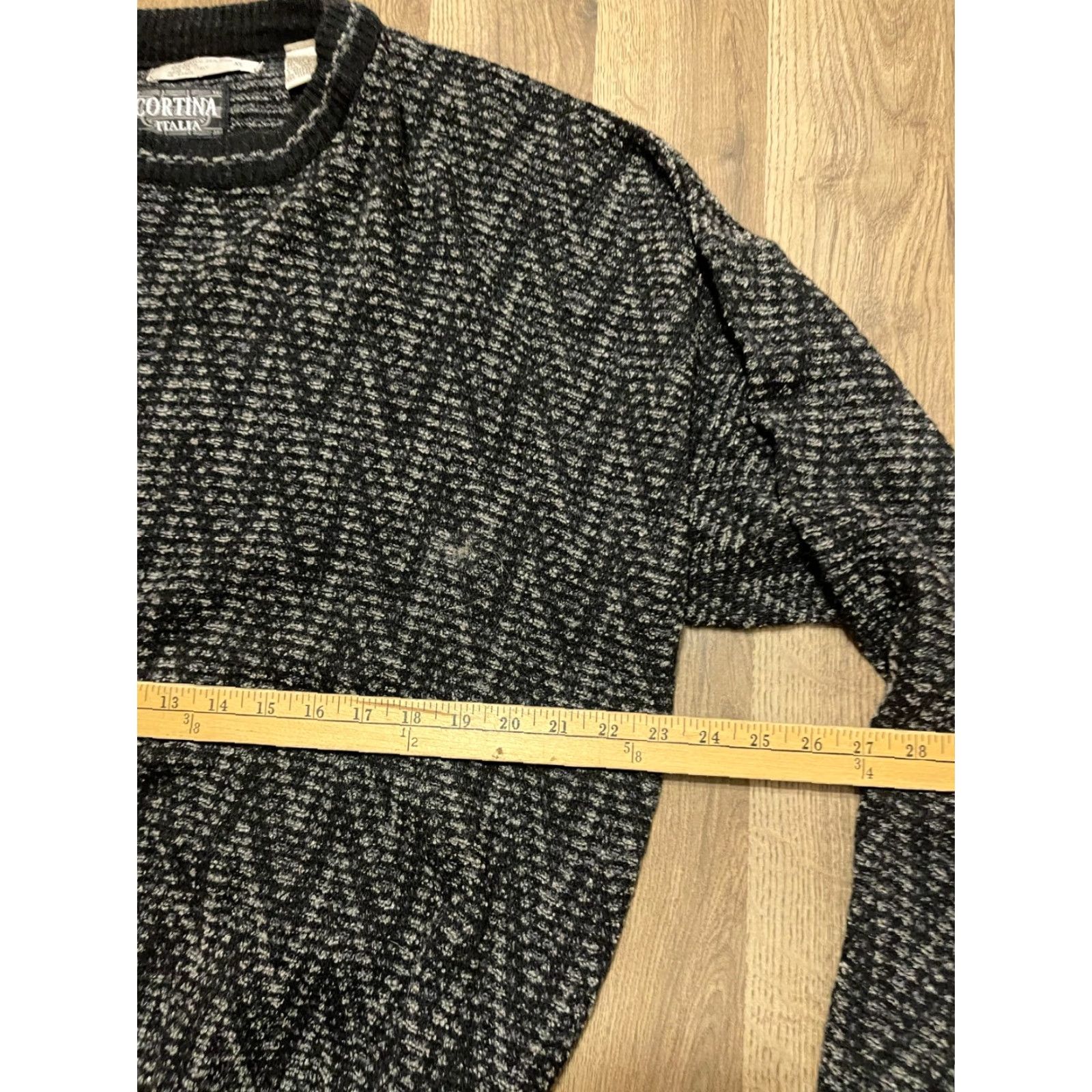 Vintage Cortina Italia Sweater Mens XL Black Gray Wool Blend Pullover Crew Neck Casual Wool Mens XL Pullover Crew Neck Cortina Italia Sweater Size US XL / EU 56 / 4 - 5 Thumbnail