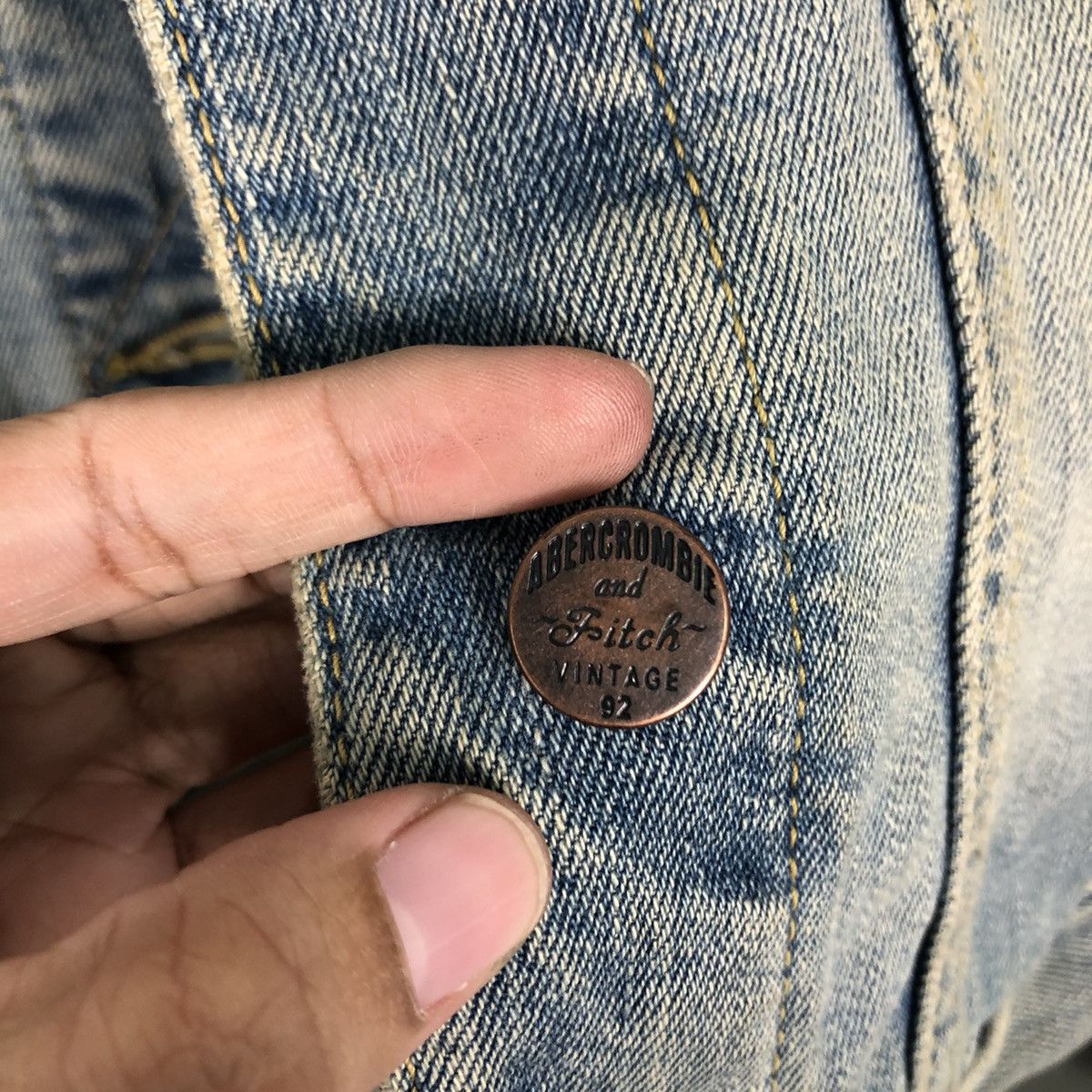 Abercrombie & Fitch 📌Cropped Denim Biker Jacket Abrecrombie Issey Miyake Size M / US 6-8 / IT 42-44 - 17 Thumbnail