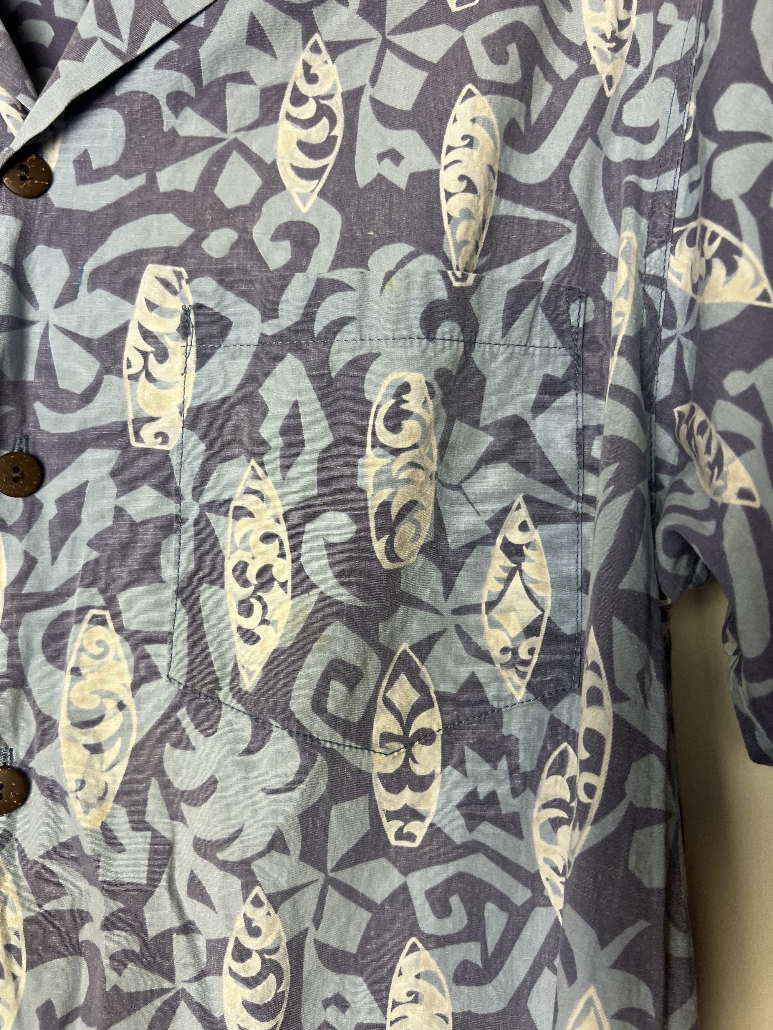 Vintage Vntg 80s Hawaii Aloha Shirt : Barefoot in Paradise Surfboard Size US L / EU 52-54 / 3 - 6 Thumbnail