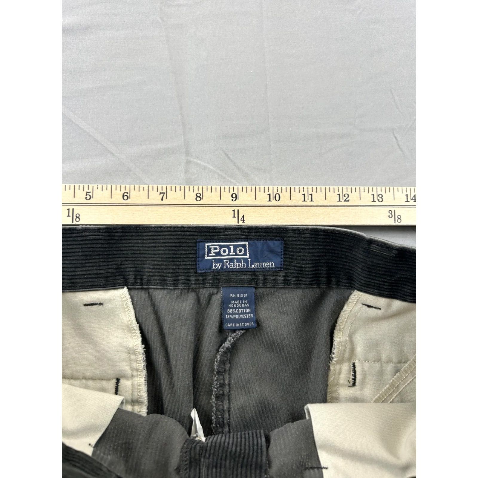 Polo Ralph Lauren Polo Ralph Lauren Pants Mens 34 Regular Chino Corduroy Straight Leg Gray Charcoal Pocketed Front Zip Button Closure Classic Fit Vintage No Size US S / EU 44-46 / 1 - 3 Thumbnail