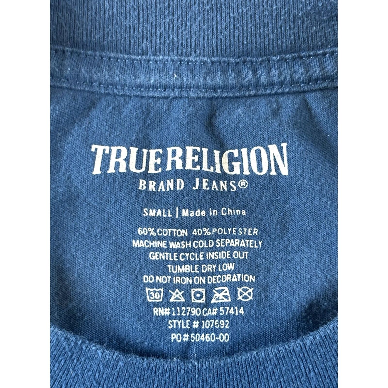 True Religion True Religion T-Shirt Shirt Men Navy Blue Short Sleeve Crew Neck Logo Back Size S Size US S / EU 44-46 / 1 - 5 Thumbnail