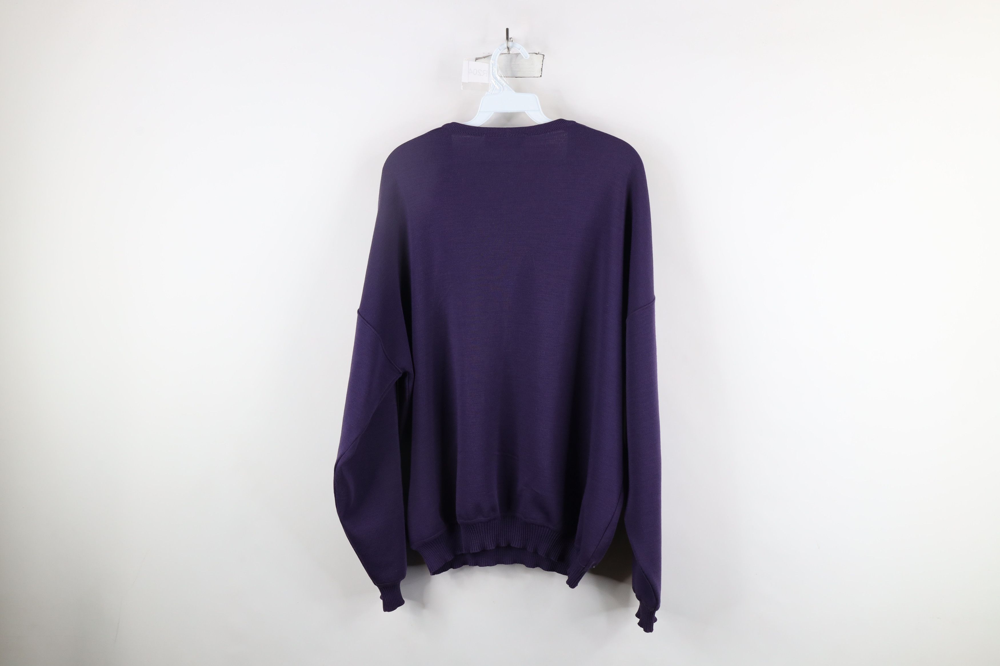 St. Croix × Vintage Vintage 90s St Croix Wool Knit V-Neck Sweater Purple USA Size US L / EU 52-54 / 3 - 11 Thumbnail