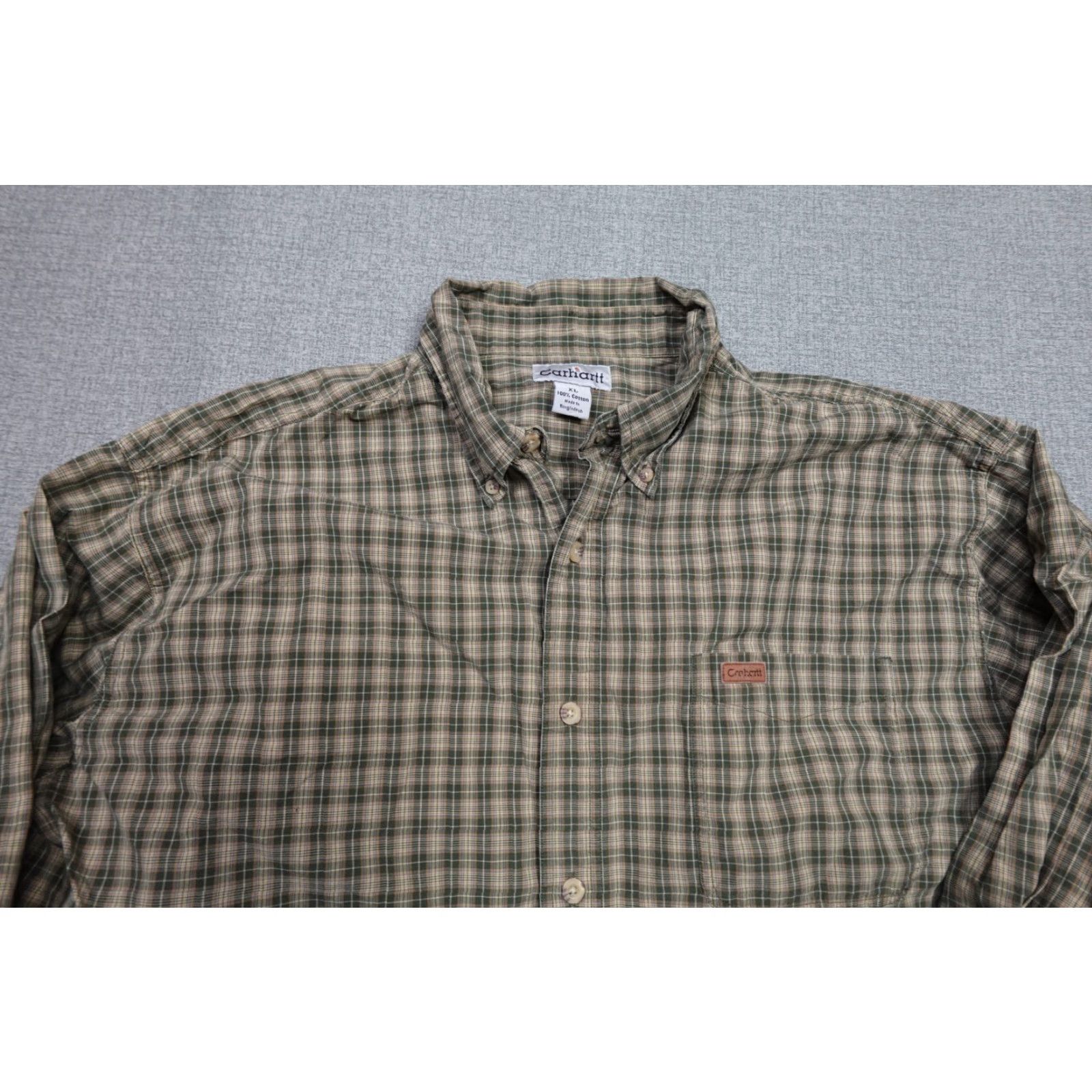 Carhartt VINTAGE Carhartt Button-Up Shirt Mens XL Brown Plaid Workwear Lumberjack S147OLV Size US XL / EU 56 / 4 - 2 Thumbnail
