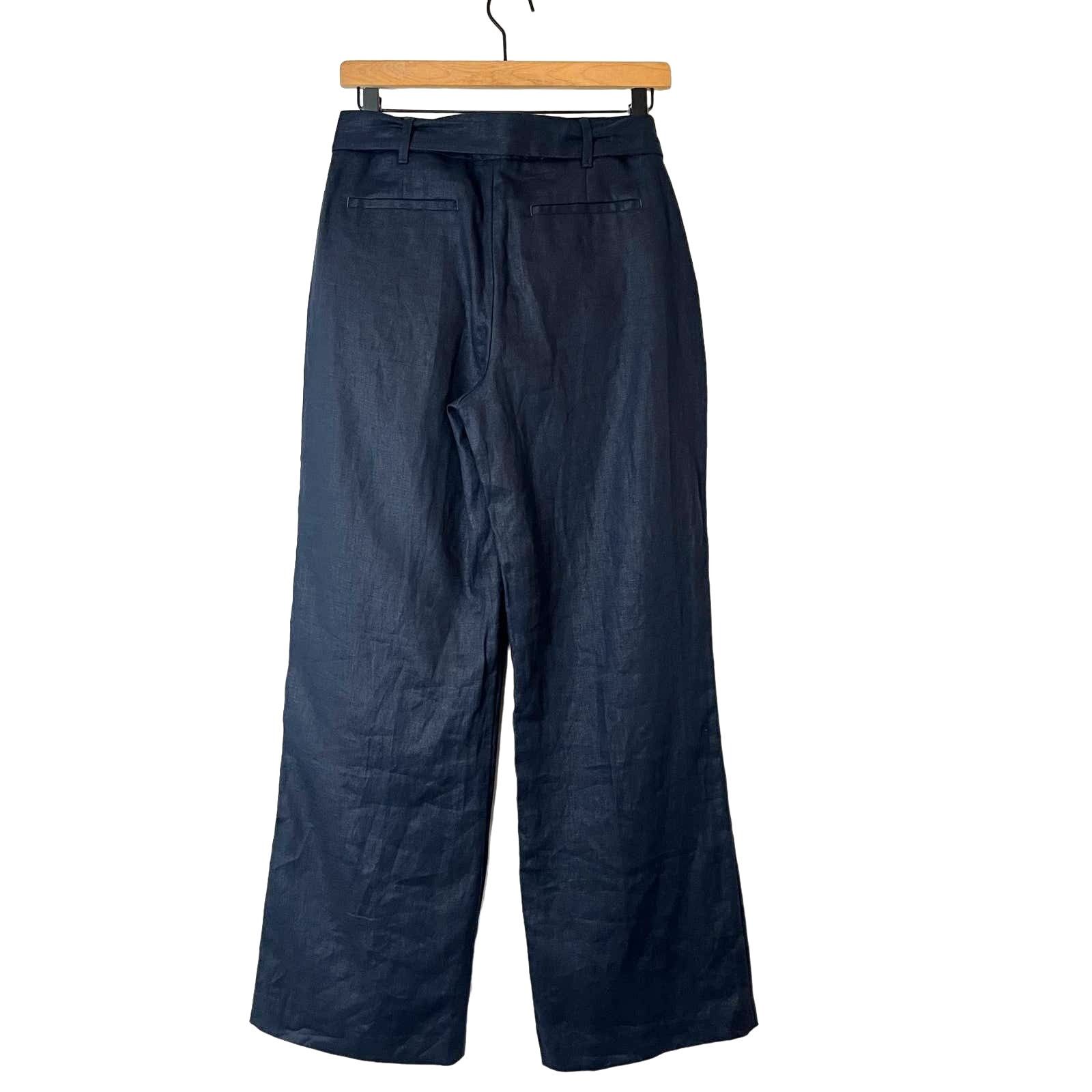 Hobbs London HOBBS LONDON Jacqui Wide Leg Linen Trousers Size 4 NWT Size 27" / US 4 / IT 40 - 4 Thumbnail