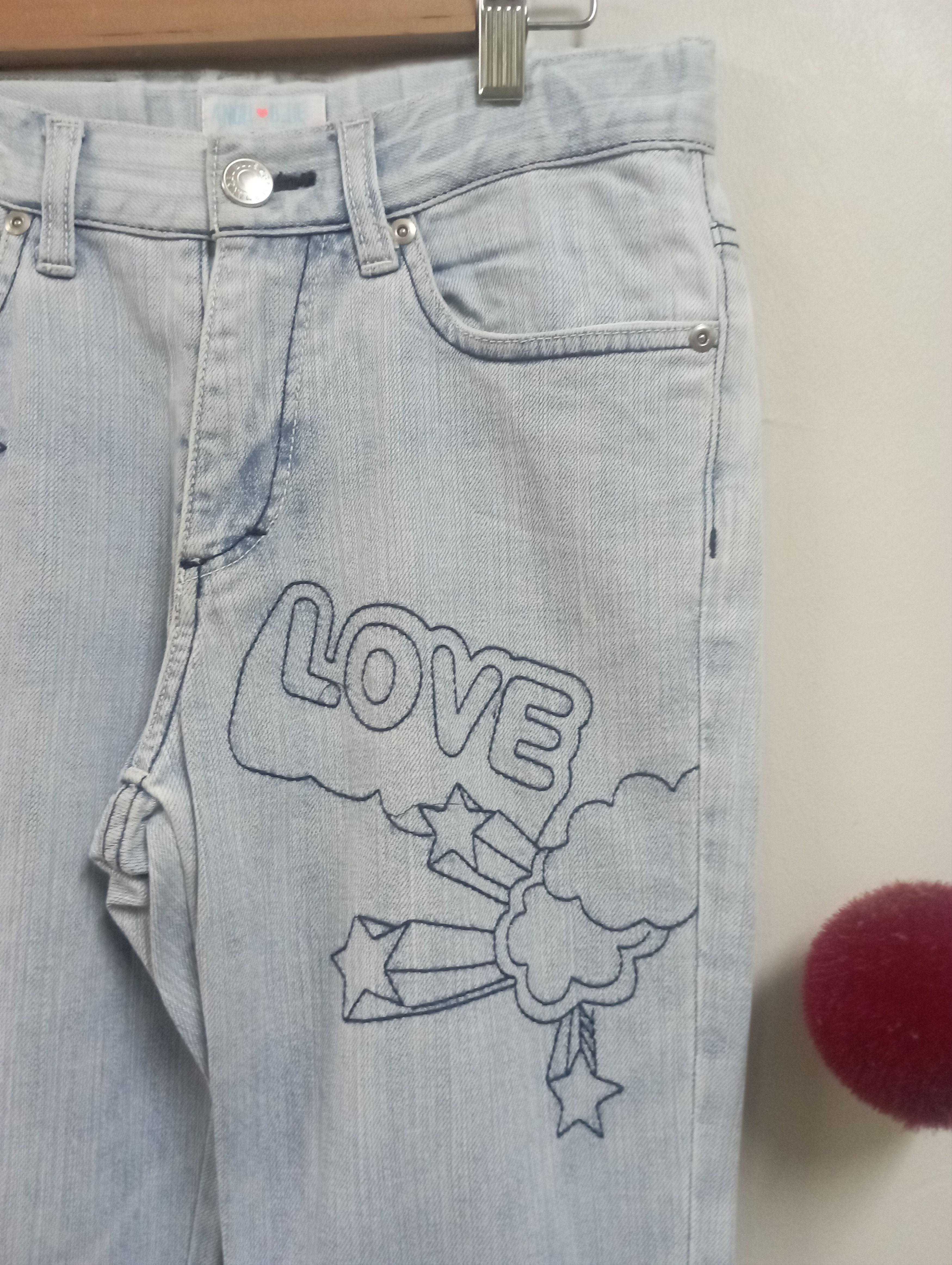 Angel Blue Vintage Embroidered Pop & Cute Angel Blue Jeans Size US 28 / EU 44 - 3 Thumbnail
