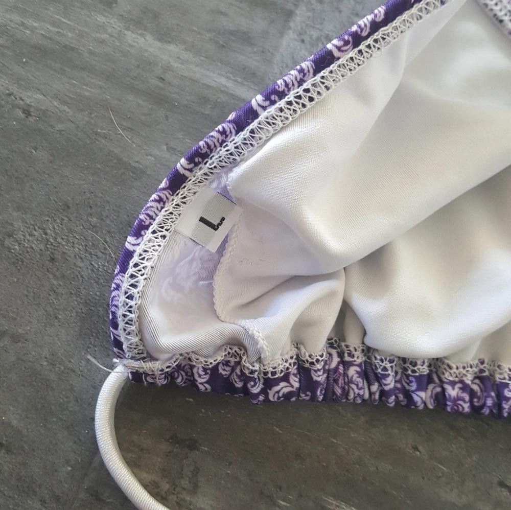 Designer Purple Wallpaper Marquee Bikini Top Size ONE SIZE - 4 Thumbnail