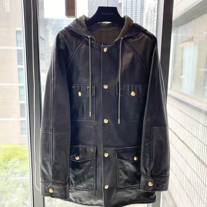 Celine Celine Leather Hooded Jacket Size 36 Size XS / US 0-2 / IT 36-38 - 1 Thumbnail