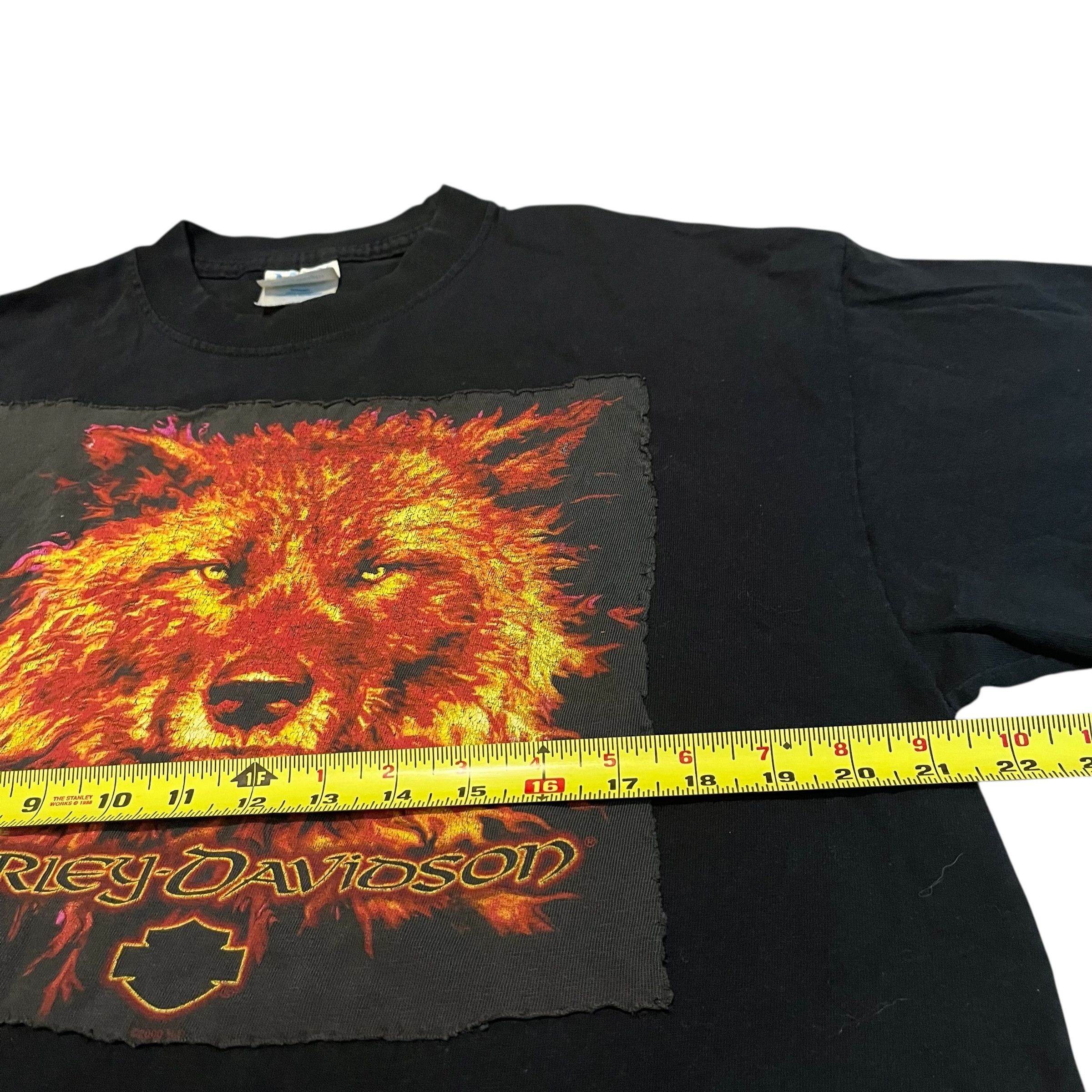 Harley Davidson × Vintage VINTAGE Harley Davidson Fire Wolf Reworked T Shirt Size US L / EU 52-54 / 3 - 4 Thumbnail