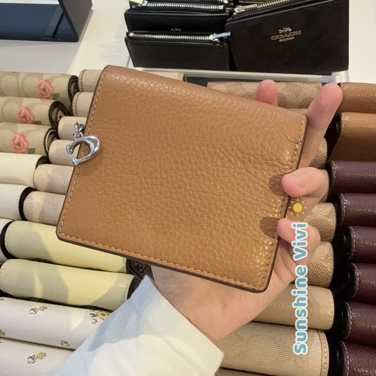 Coach NWT Coach C2862 Leather Snap Wallet Clutch Light Saddle Size ONE SIZE - 3 Thumbnail