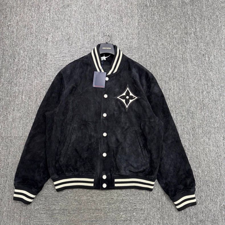 Louis Vuitton Louis Vuitton Rhinestone suede baseball jacket Size US L / EU 52-54 / 3 - 1 Thumbnail