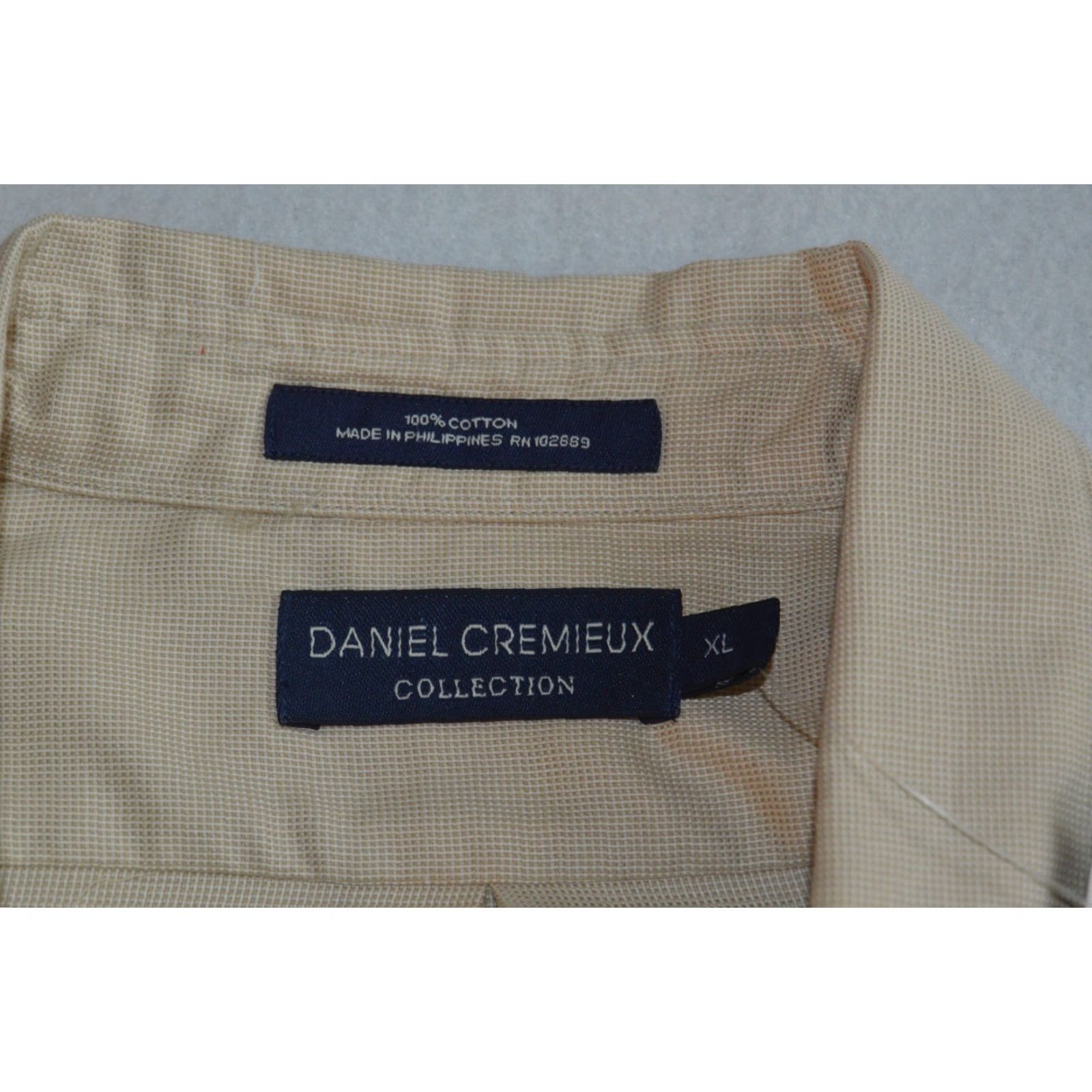 Cremieux Daniel Cremieux Collection Men's XL Button-Up Shirt Beige Cotton NWT Mustique Size US XL / EU 56 / 4 - 3 Thumbnail