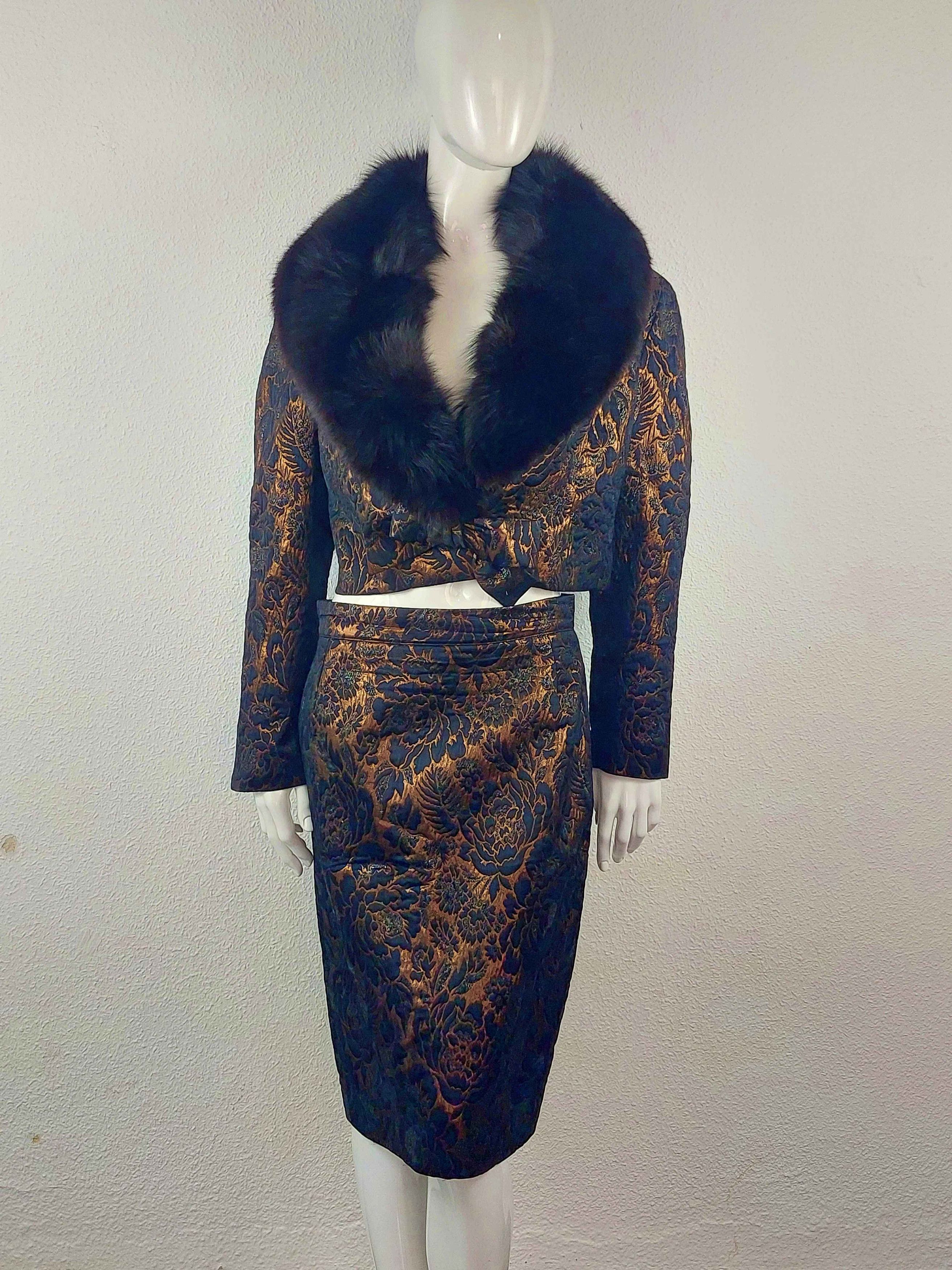 Christian Lacroix Christian Lacroix Luxe Copper Lamé Cocktail Coat Suit Size L / US 10 / IT 46 - 2 Thumbnail