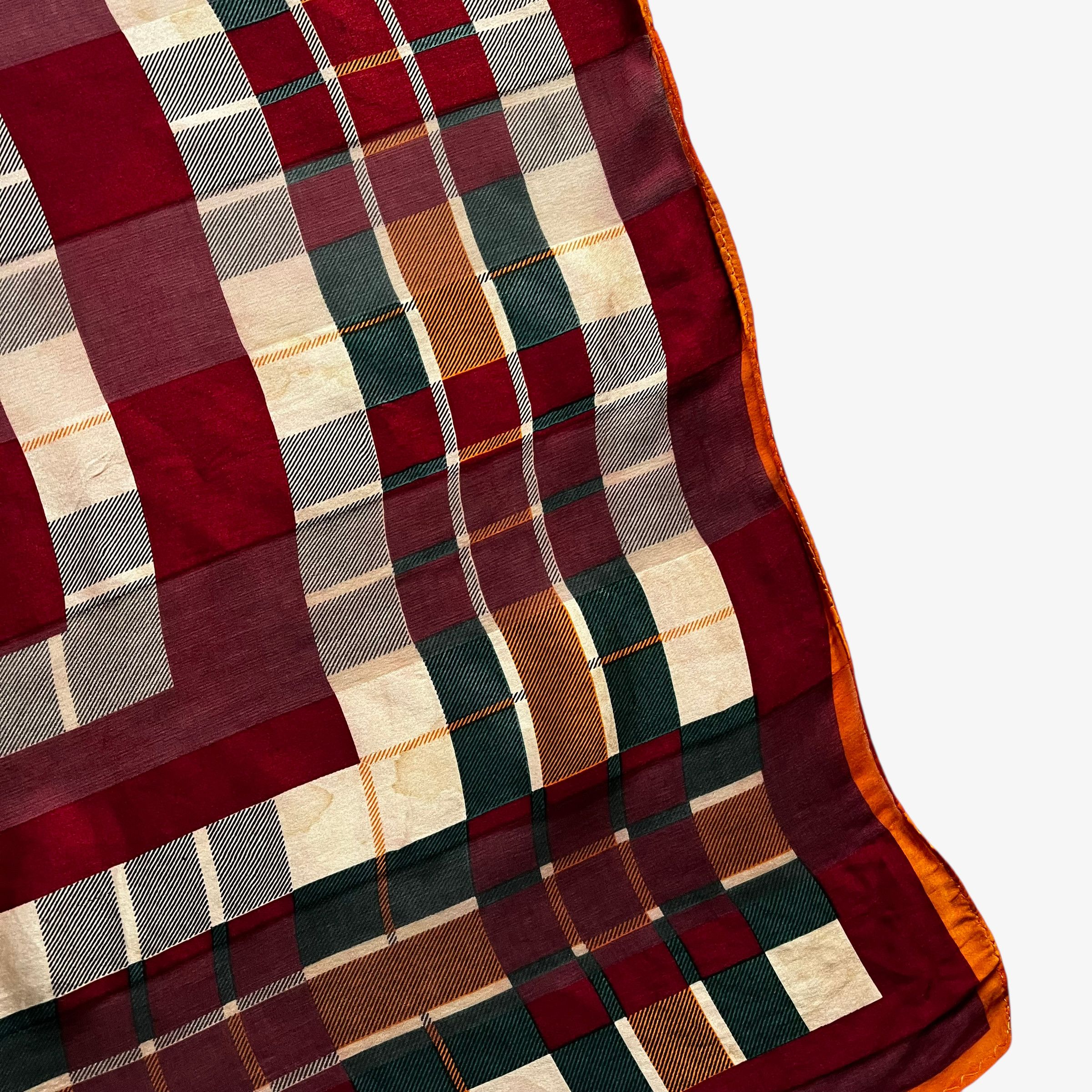 Paolo Gucci Vintage 80s Paolo Gucci Horsebit & Tartan Print Silk Scarf Size ONE SIZE - 6 Thumbnail