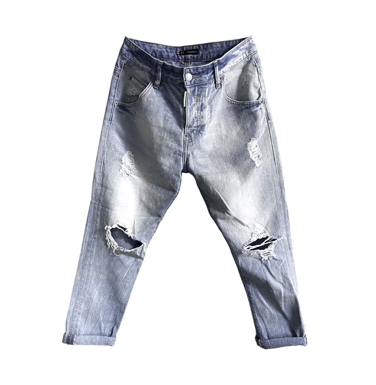 Dsquared2 Women’s Dsquared2 Washed Torn Distressed Jeans Denim Dyed Size 28" / US 6 / IT 42 - 1 Thumbnail