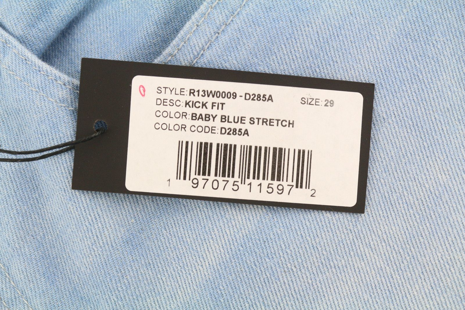 R13 KICK 29 Ankle Length Cropped Washed Baby Blue 84459 Size 29" - 7 Thumbnail