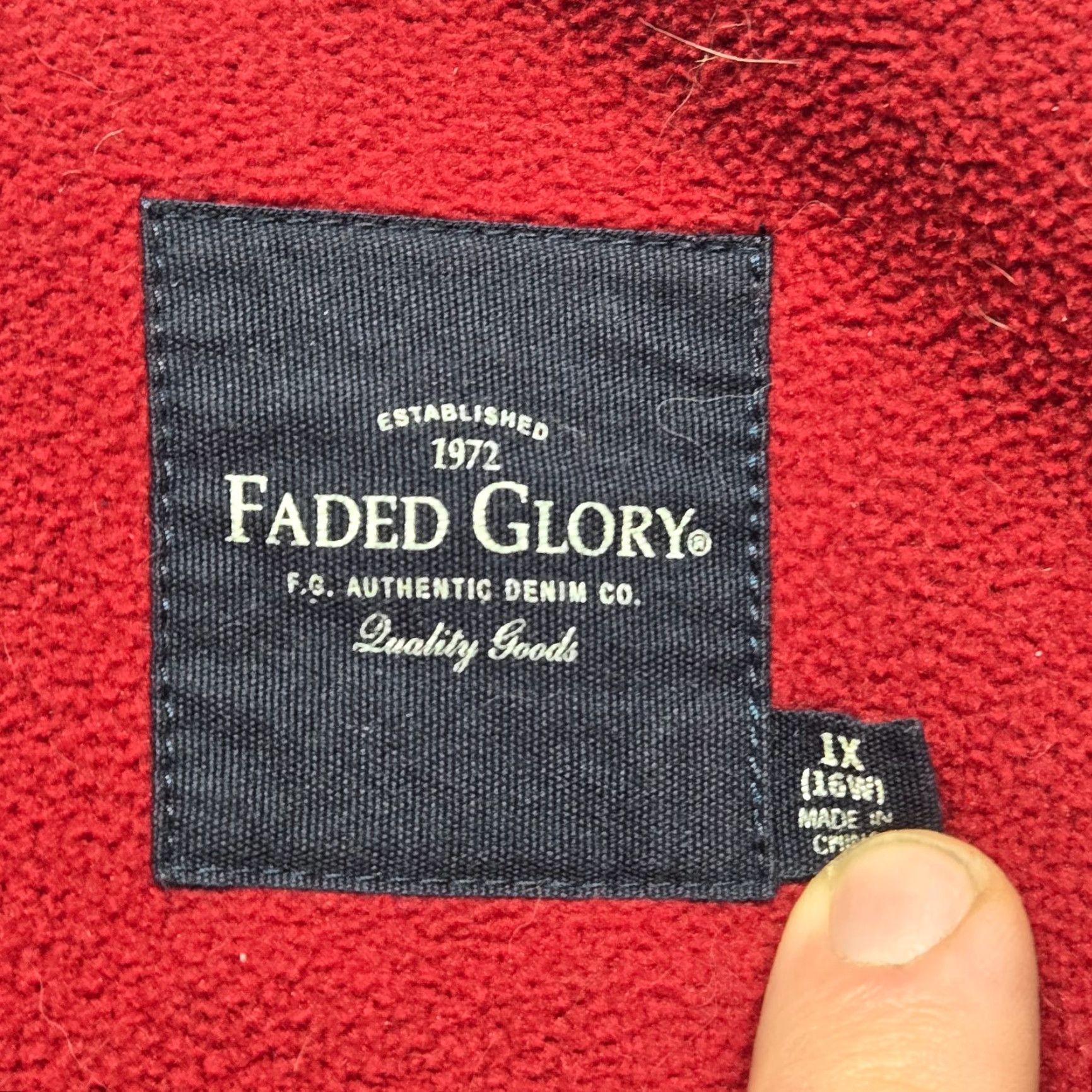 Faded Glory Faded Glory Jacket Full Zip Long Sleeve Adult Women's 1X Plus 16W Red Polyester Fleece Coat & Outer Shell Size XL / US 12-14 / IT 48-50 - 4 Thumbnail