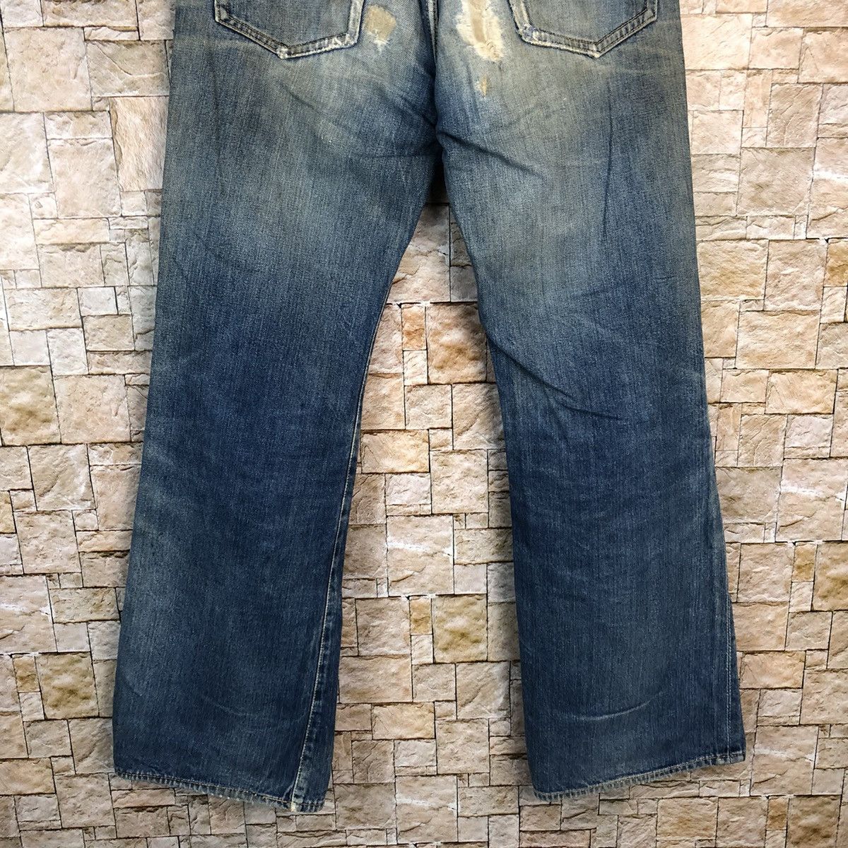 Big John Big John selvedge vintage Blue Distressed Denim Pants #A345 Size US 31 - 14 Thumbnail