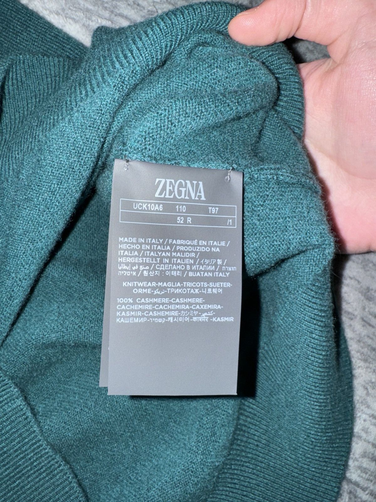 Ermenegildo Zegna Zegna Dark Green Oasi Cashmere Crewneck Sweater Size US L / EU 52-54 / 3 - 6 Thumbnail
