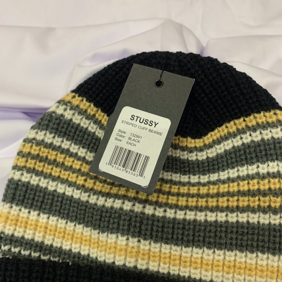 Stussy × Vintage Stussy Striped Cuff Beanie Size ONE SIZE - 2 Thumbnail
