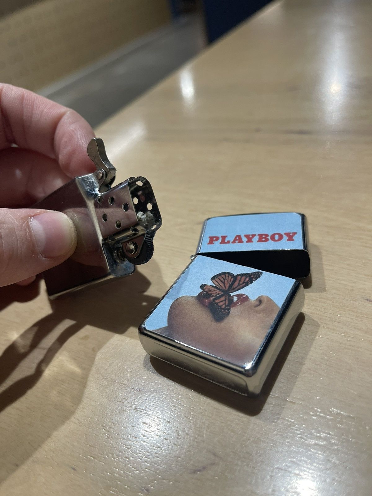Japanese Brand × Playboy × Vintage Playboy 00s blue Butterfly lighter Y2K style Size ONE SIZE - 8 Thumbnail