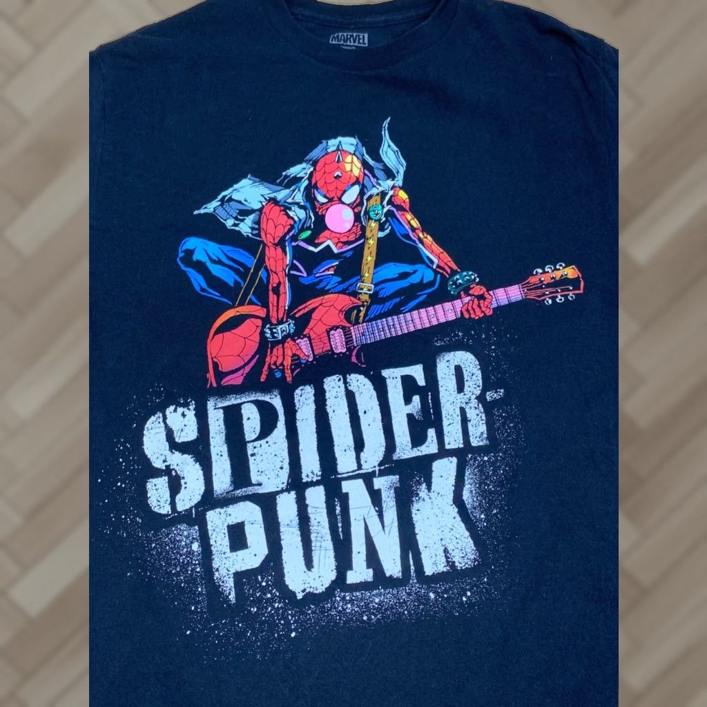 Vintage Marvel Spider Punk Graphic T Shirt Men M Black Size US M / EU 48-50 / 2 - 1 Thumbnail