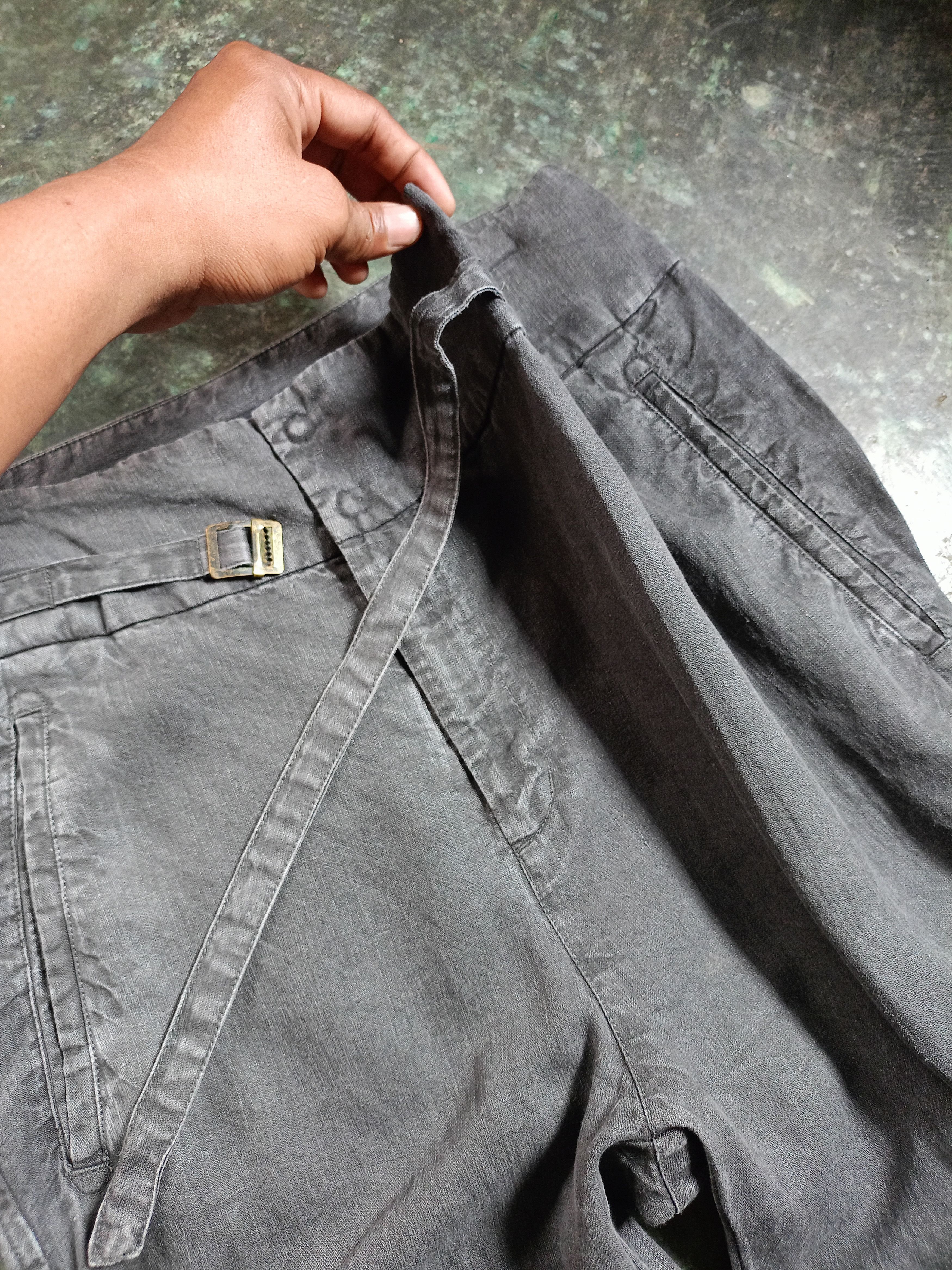 Pas de Calais Pas de Calais Gray Linen Pants Size US 31 - 4 Thumbnail