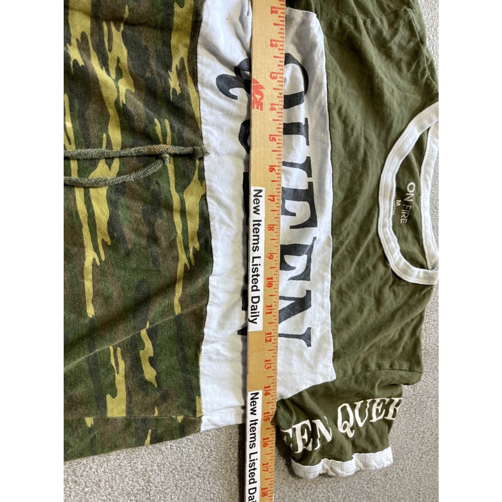 Vintage On Fire Graphic Tee Shirt Womens M "Queen" Camo Short Sleeve Top Size XL / US 12-14 / IT 48-50 - 3 Thumbnail