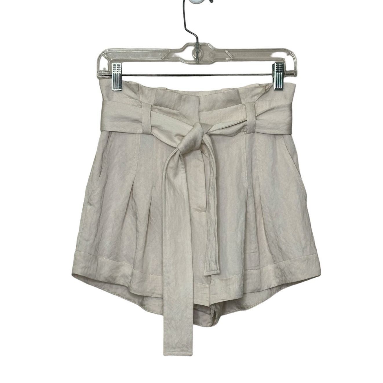 A.L.C. A. L. C. Cream high waist belted paper bag shorts size 2 Size 26" / US 2 / IT 38 - 1 Thumbnail