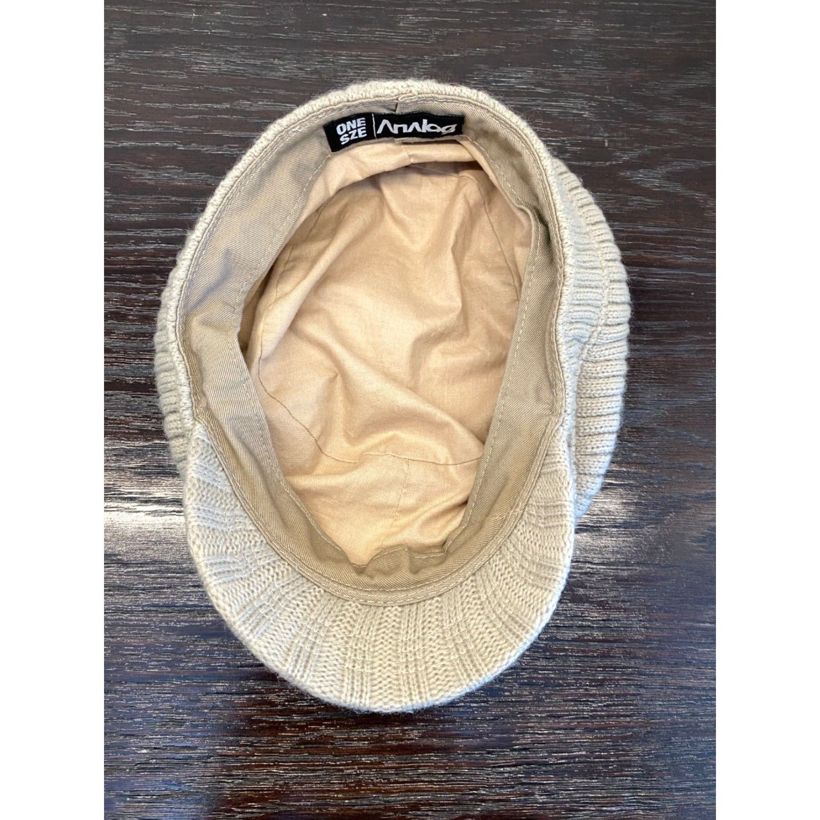 Vintage Analog Mens Beige Knit Newsboy Cap One Size Acrylic Fiddler Fisherman Classic Size ONE SIZE - 7 Thumbnail