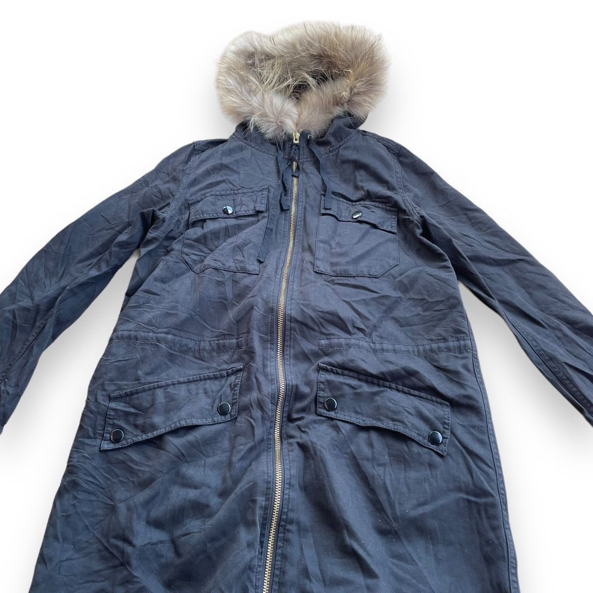 If Six Was Nine MYSTIC MULTIPOCKET FULL ZIP RACOON FUR HOODIE PARKA JACKET Size US M / EU 48-50 / 2 - 5 Thumbnail