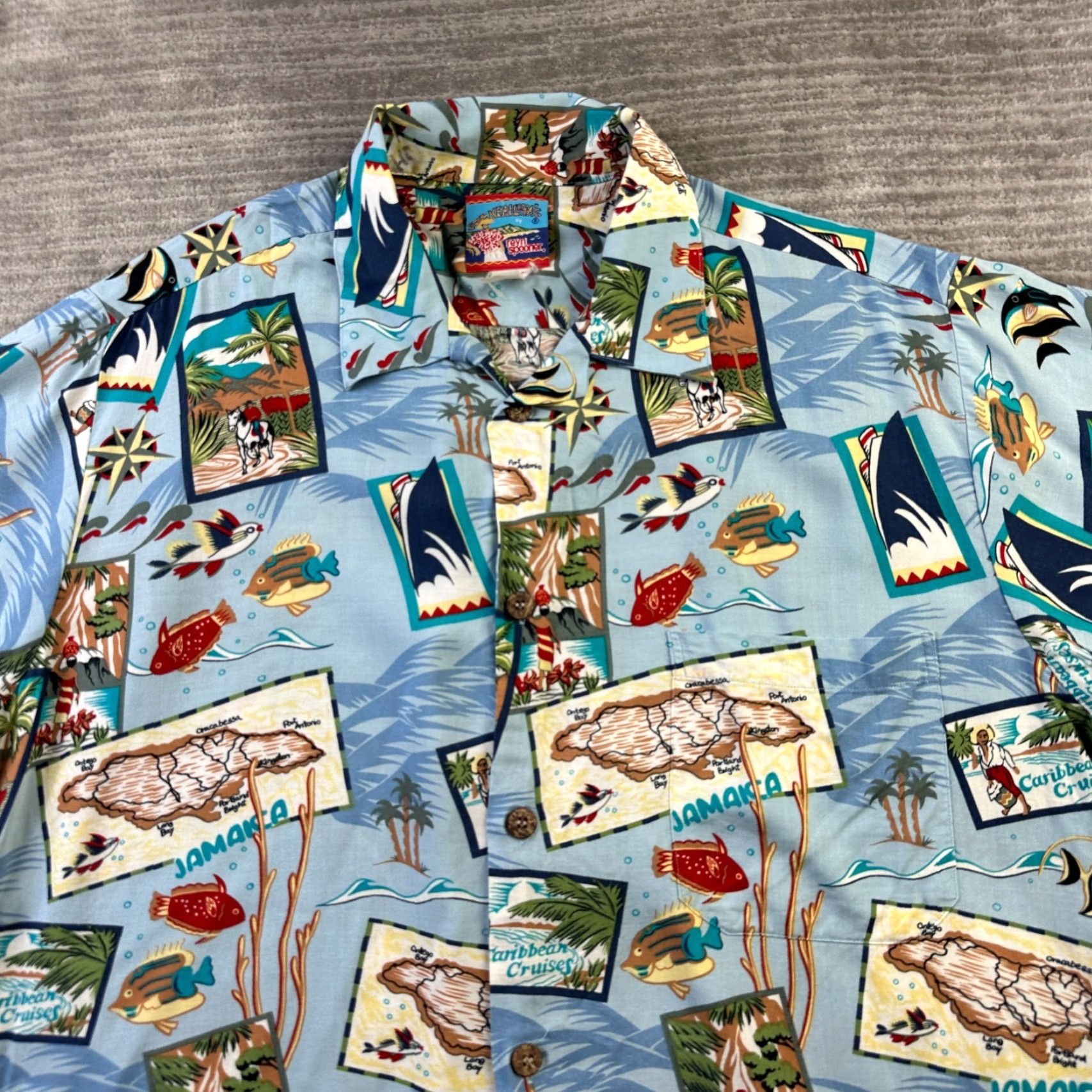 Reyn Spooner VINTAGE Reyn Spooner Shirt Mens XL Blue Jamaica All Over Print Joe Kealoha Size US XL / EU 56 / 4 - 3 Thumbnail