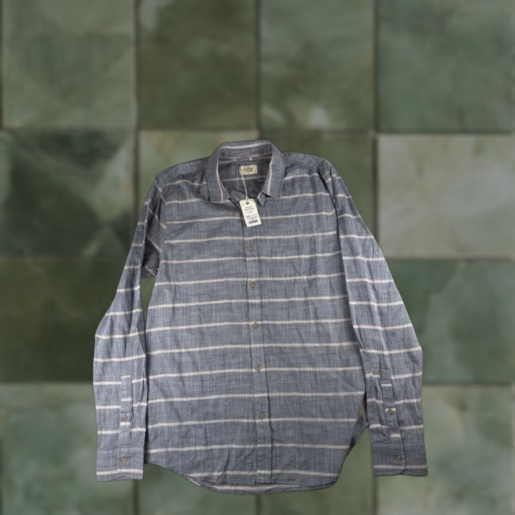 Marine Layer Marine Layer Newport Button-Down Navy Multi Stripe Marge M/L Mens Long Sleeve Shirt Blue Striped Msrp 98$ Size US M / EU 48-50 / 2 - 1 Thumbnail