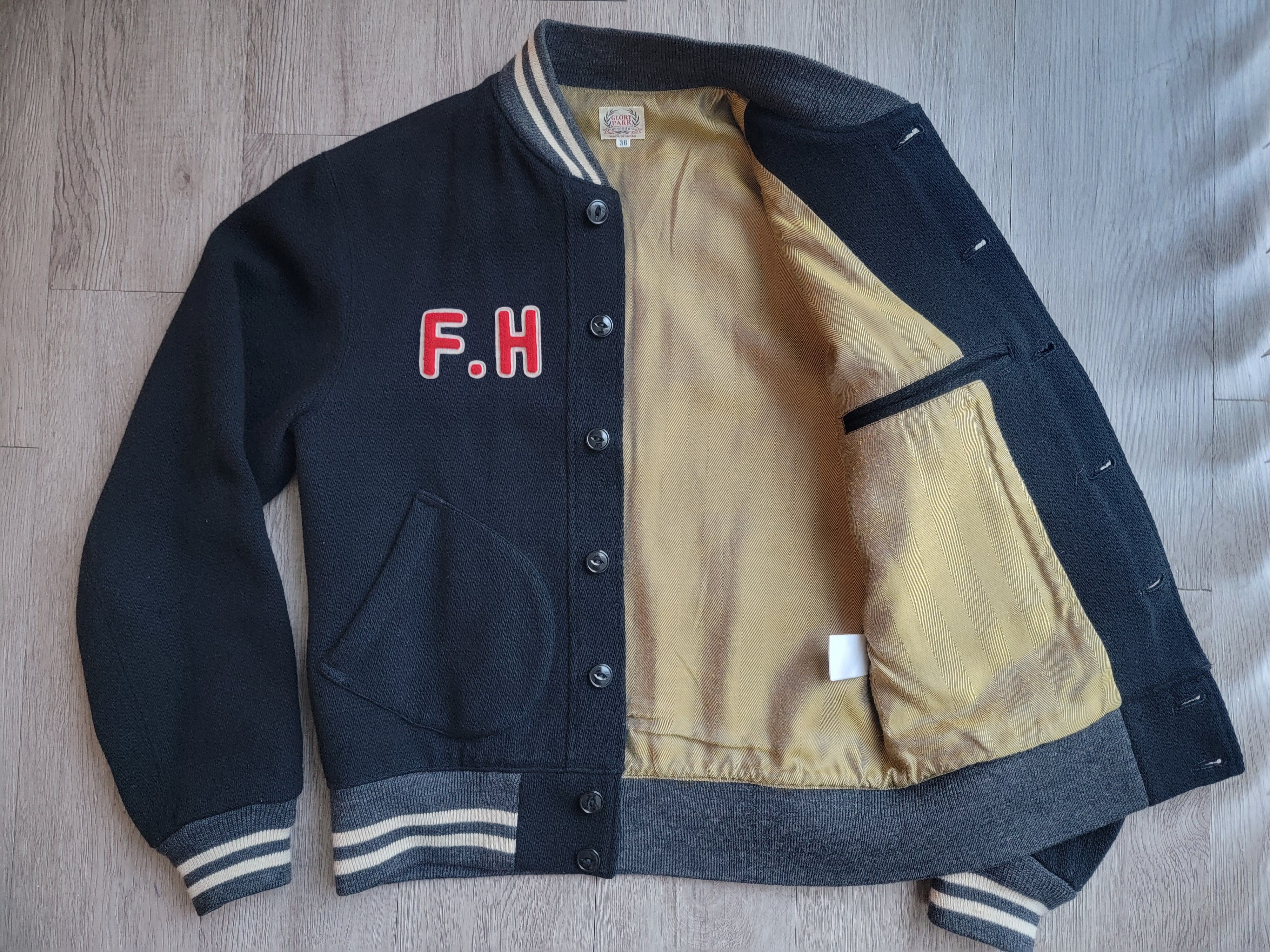 The Flat Head THE FLAT HEAD Varsity Bomber Jacket Wool Leather Size US S / EU 44-46 / 1 - 16 Thumbnail