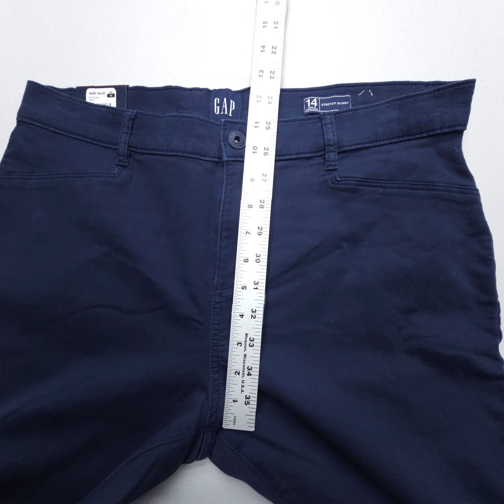 Gap GAP Stretch Skinny Chino Pants Womens 14 Blue Cotton Stretch NWT Casual Travel Skinny City/Chino Pants Womens 14 Blue Cotton Stretch NWT Size 36" / US 14 / IT 50 - 5 Thumbnail