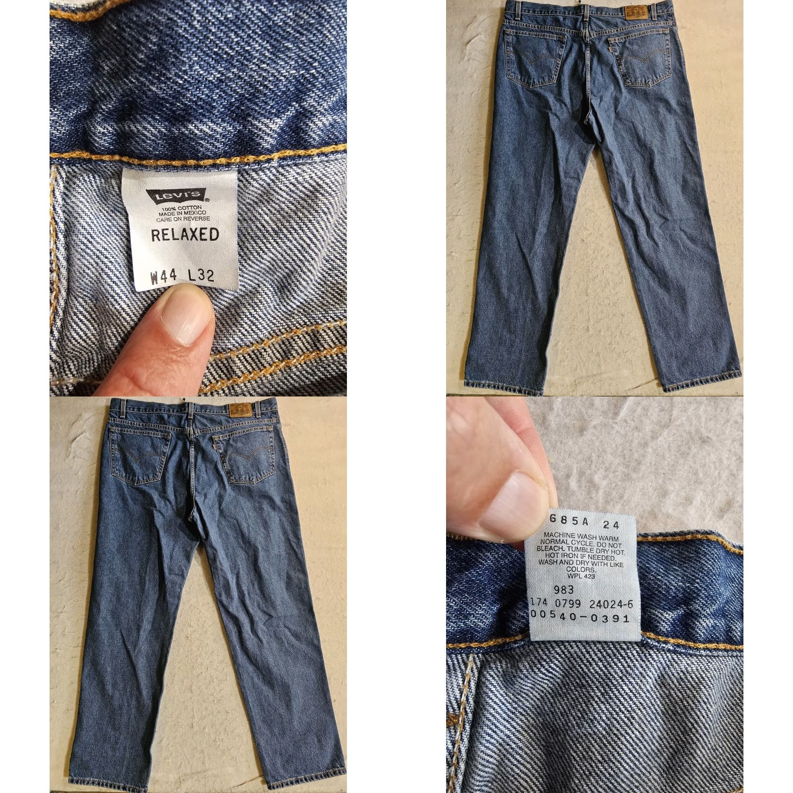 Levi's VINTAGE Levi's 540 Brown Tab Relaxed Fit Denim Jeans Mens 44x32 Levi's 540 90s Mexico Blue Cotton Denim Straight Pocket Jeans Men 90s Size US 44 / EU 60 - 8 Thumbnail
