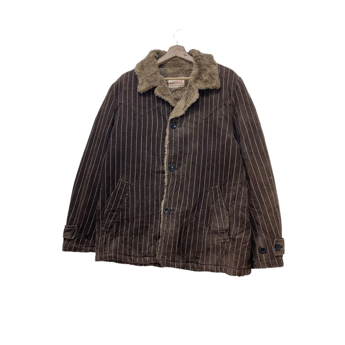 Rockmount Ranch Wear Carters Corduroy Shearling Jacket Western Stripe Jacket Size US L / EU 52-54 / 3 - 4 Thumbnail