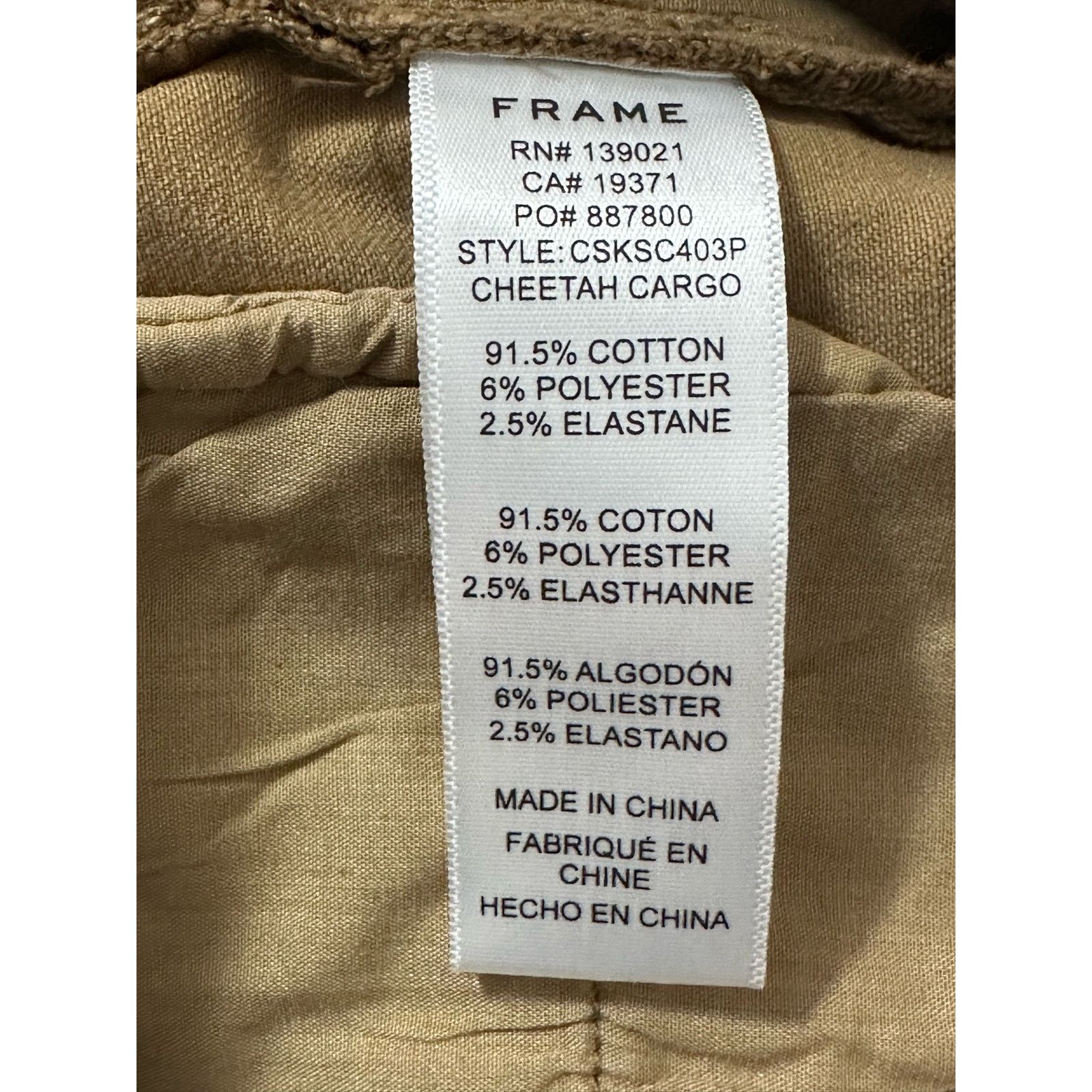 Frame FRAME beige cheetah cargo ankle jeans size 24 - 0 Size 25" / US 0 / IT 36 - 4 Thumbnail