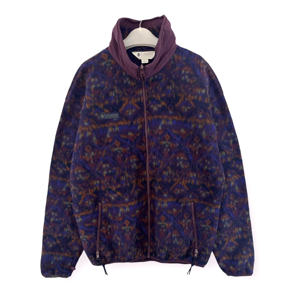Columbia 🔥 90's Multi-Coloured GEOMETRIC Columbia Fleece Sweat Jacket Size US L / EU 52-54 / 3 - 1 Thumbnail