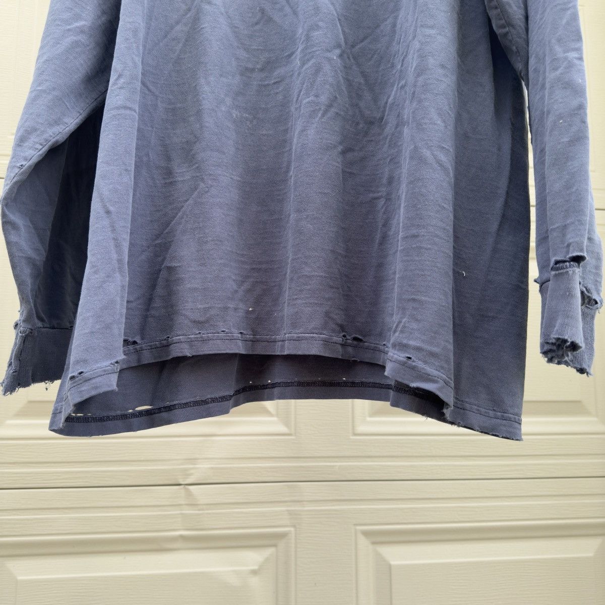 Vintage Thrashed Faded Distressed Blue Longsleeve Shirt ERD Grunge Size US XXL / EU 58 / 5 - 5 Thumbnail