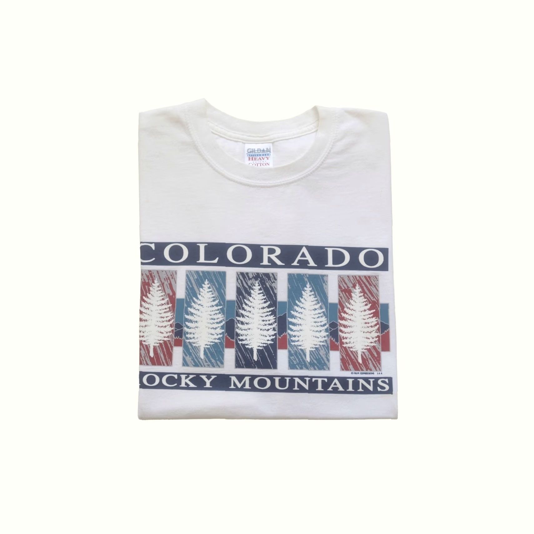 Gildan VINTAGE Gildan White T-Shirt Rocky Mountain Ski Snowboarding Graphic XL Men Size US XL / EU 56 / 4 - 2 Thumbnail