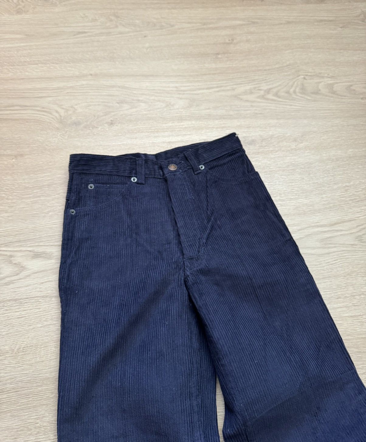 Vintage Vintage 70’s Women’s Penisula Corduroy Hippie Navy Pants Size 26" / US 2 / IT 38 - 2 Thumbnail
