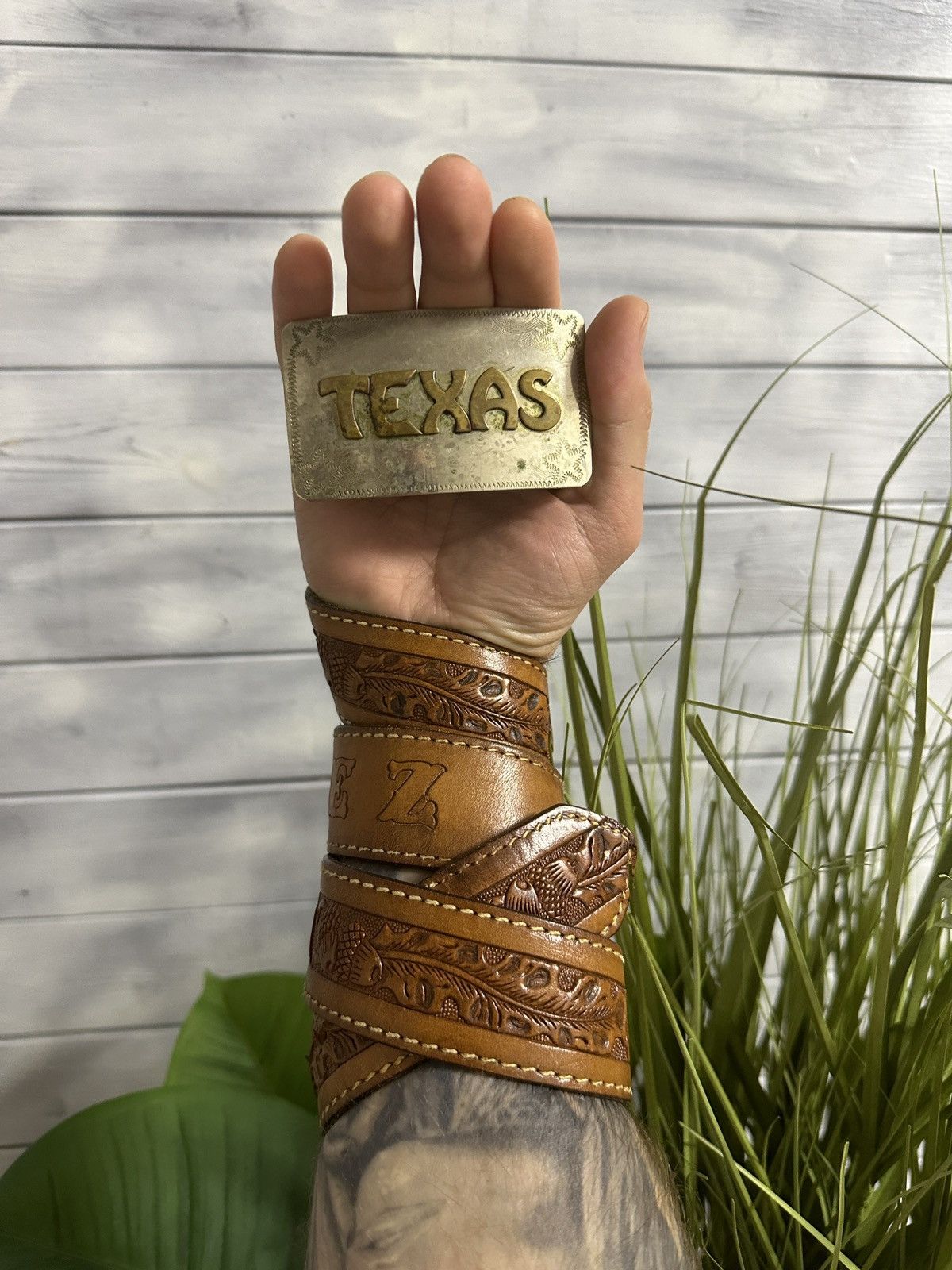 Vintage Rare Belt TEXAS Silver Germany JEZ Leather Cowboy Western Size ONE SIZE - 1 Thumbnail