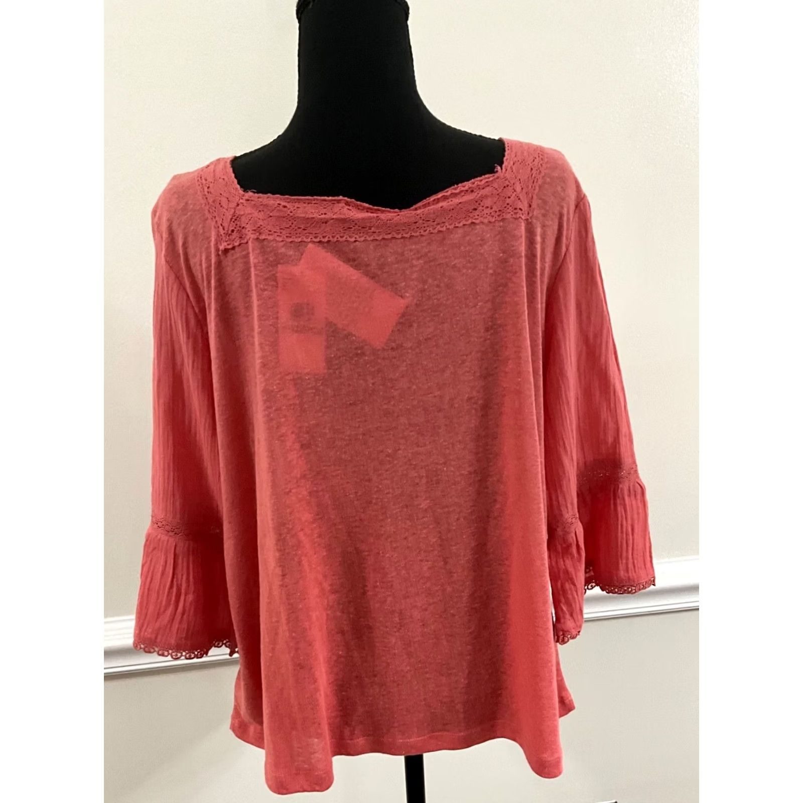 Jessica Simpson JESSICA SIMPSON Womens Blouse Top L NWT Coral Cowl Neck 3/4 Sleeve Pullover Regular Size Large Short Description Not Included Size L / US 10 / IT 46 - 3 Thumbnail