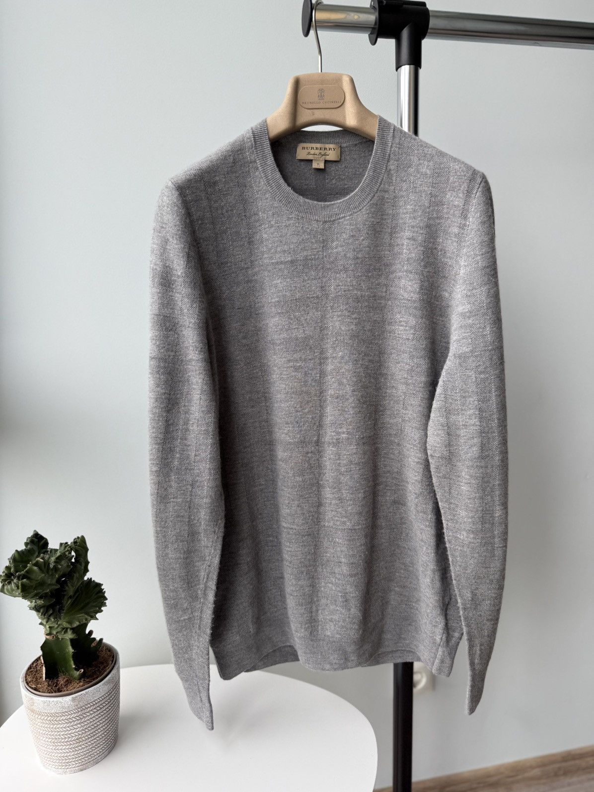Burberry Burberry Sweater Wool / Silk Nowa Check Mens Size US M / EU 48-50 / 2 - 2 Thumbnail