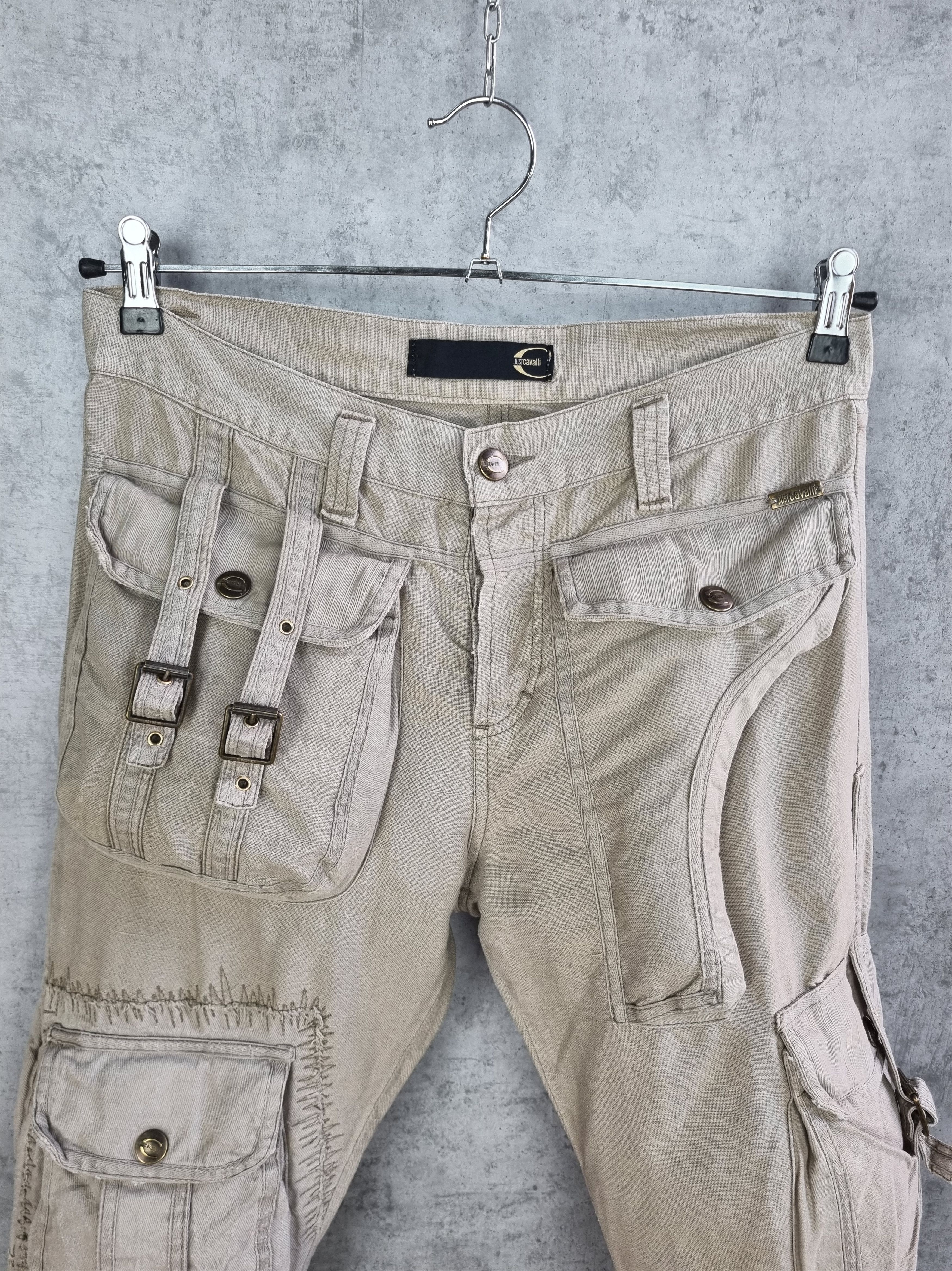 Just Cavalli 2006 Just Cavalli Cargo Gun Pocket Utility Linen Pant Size US 30 / EU 46 - 5 Thumbnail