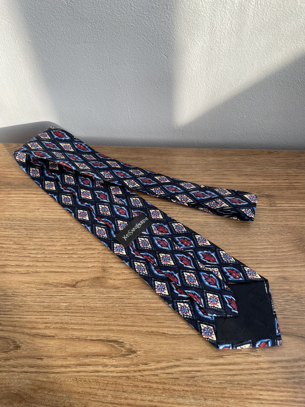 Yves Saint Laurent Yves Saint Laurent YSL Silk Tie Multicolor Geometric Print Size ONE SIZE - 1 Thumbnail