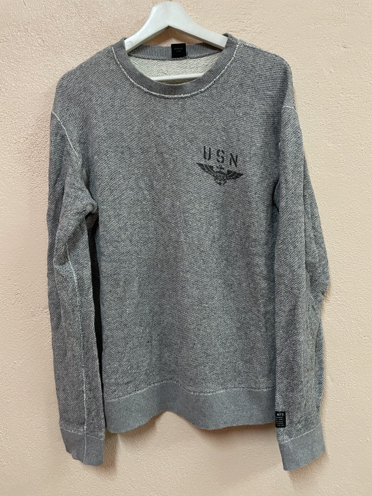 Avirex Avirex USN Stencil Military thermal Sweatshirt crewneck M Size US M / EU 48-50 / 2 - 2 Thumbnail