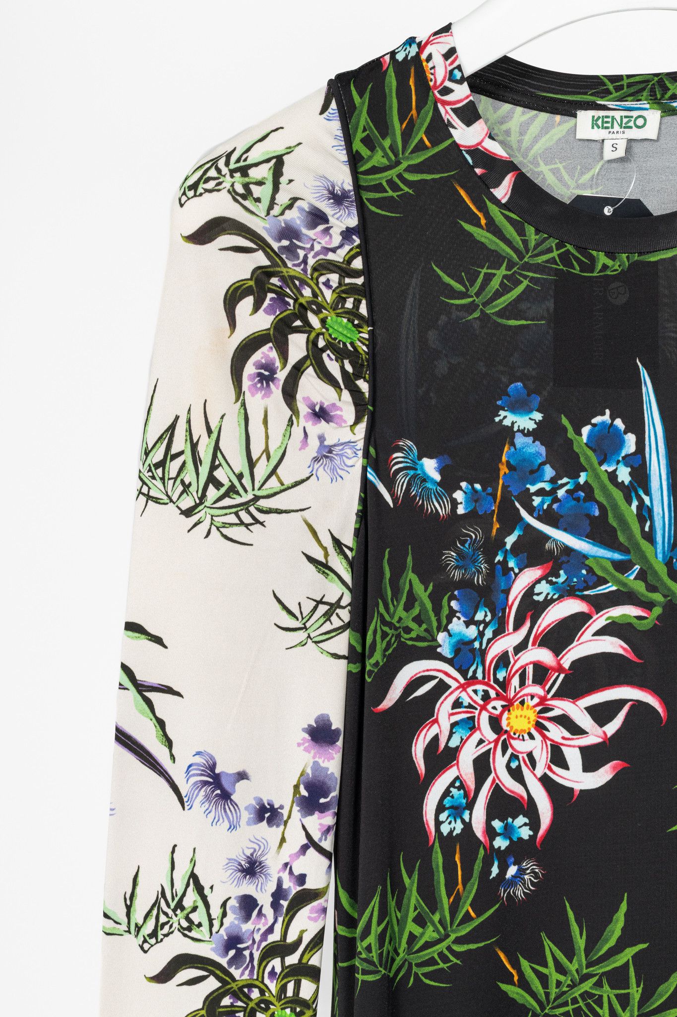 Kenzo Kenzo SS20 Sea Lily Long Sleeve Asymmetrical Midi Dress Size S / US 4 / IT 40 - 5 Thumbnail